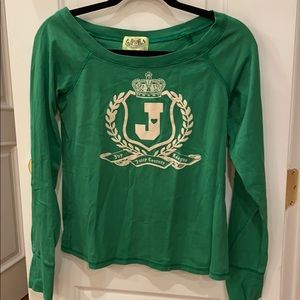 Juicy Couture Ls Green embroidery knit
